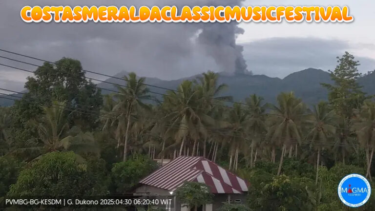 Gunung Dukono di Halmahera Utara 3 Kali Erupsi Pagi Ini, Waspada Bahaya Sebaran Abu Vulkanik